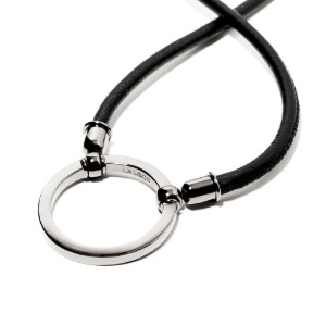 ※소비자판매용※[La loop](#795PG)Black Leather Clifton with Gunmetal Plated Loop