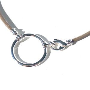 ※소비자판매용※[La loop](#983E)Earth Italian Stitched Leather with Silver Plated Loop &amp; Clasp